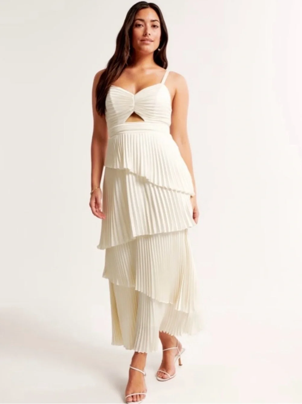 The A&F Giselle Pleated Tiered Maxi Dress